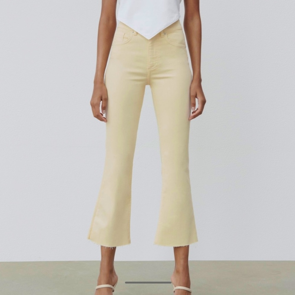 zara cropped flare jeans